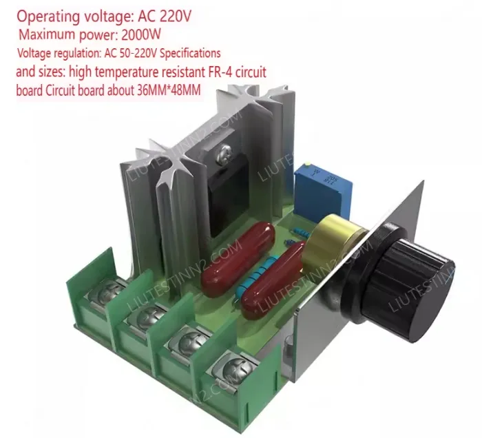 220V high-power thyristor electronic voltage regulatorAC 220V Max power: 2000w Without switch