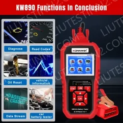 KW890 Automotive Fault Diagnosis Instrument Engine Fault Reading Fault Code Query Playback Function Testing Tools