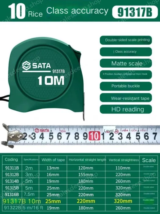 Level 1 accuracy: 10 meters, ruler width, 25mm-91317B