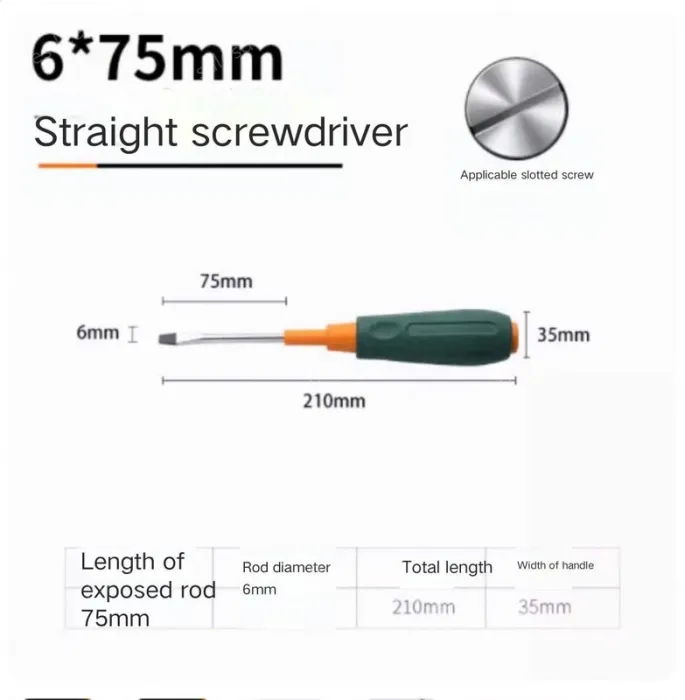 Slotted screwdriver 6*75