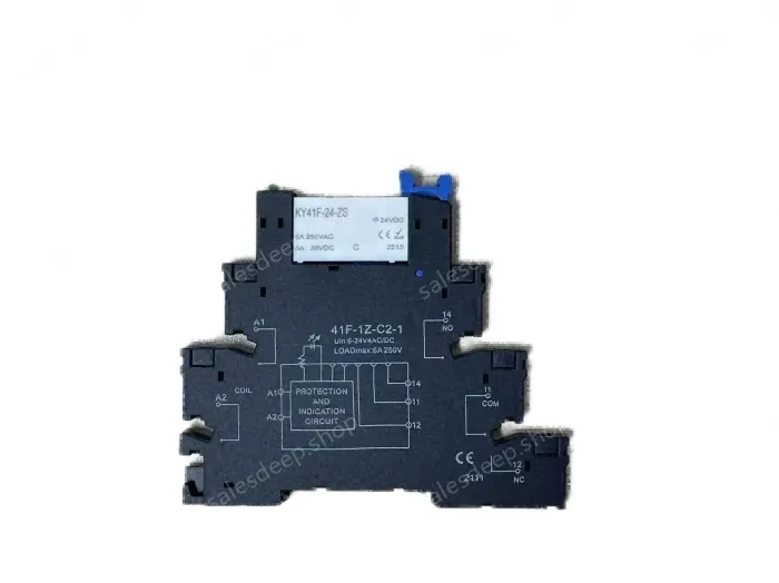 KY41F ultra-thin relay 1NO1NC/Ith: 6A 48VDC Direct insertion base