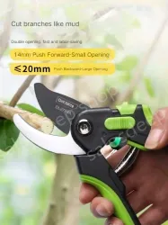 Black 8 inch - anti-pinch and labor-saving pruning shears