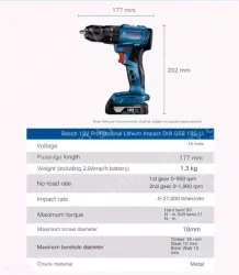 GSB 185-LI Single Electric + GWS180 Bare Metal (without charger and battery)